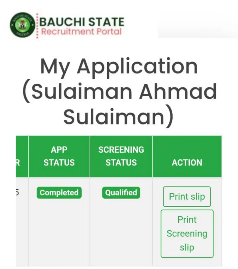 Bauchi State Shortlisted Candidates List for Screening