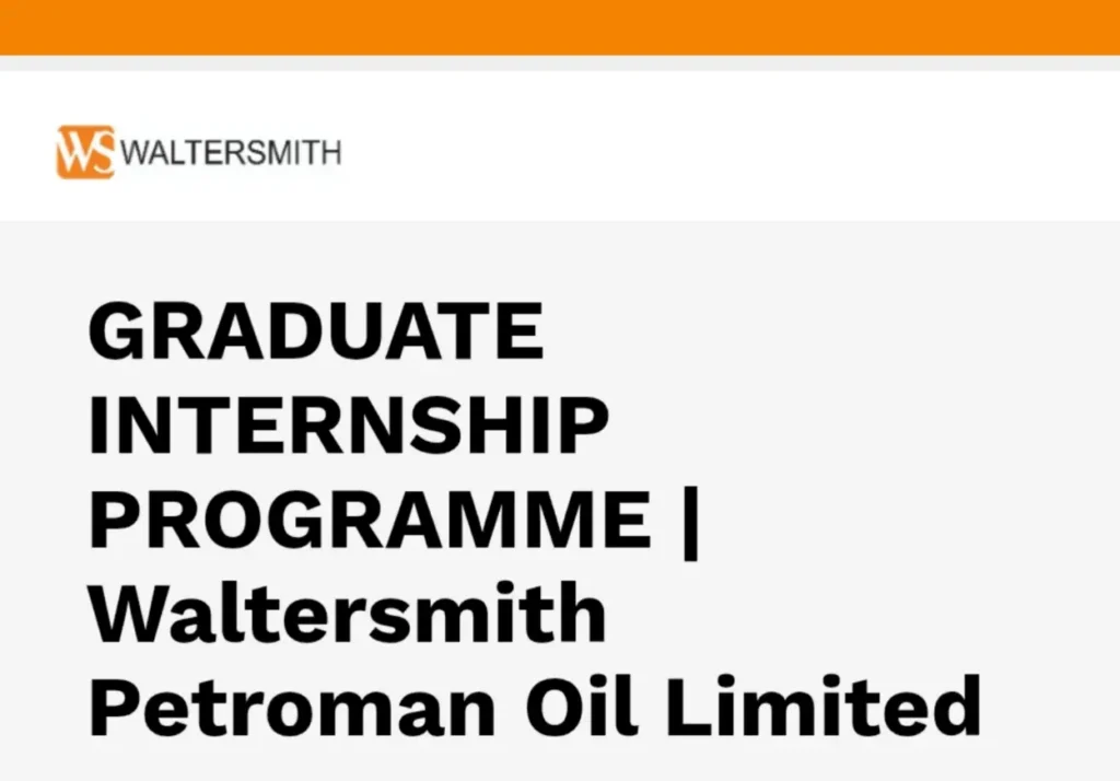Waltersmith Petroman Oil Graduate Internship | Apply