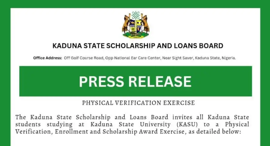 Kaduna Scholarship fixes January 15 for KASU physical verification