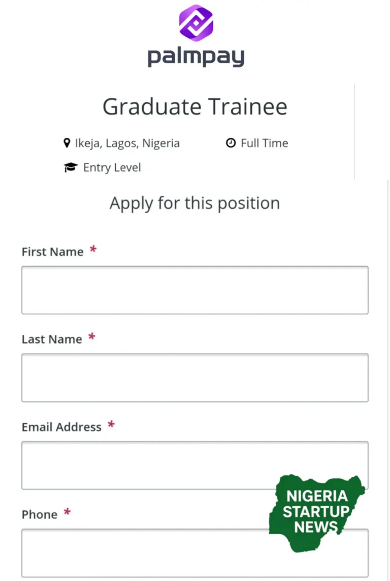 Apply: 2026 PalmPay Graduate Trainee Program
