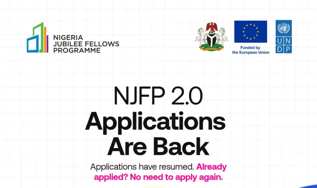 Apply: 2026 Nigeria Jubilee Fellows Programme (NJFP) 2.0