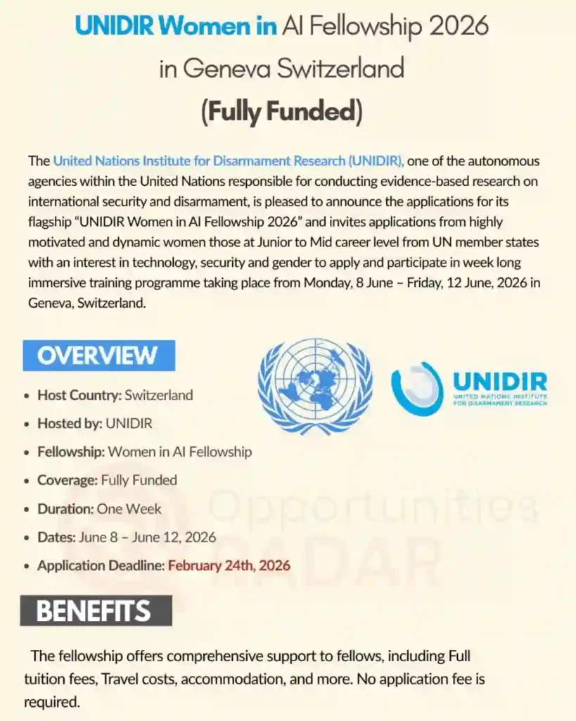 UNIDIR Opens 2026 Women in AI Fellowship for Diplomats