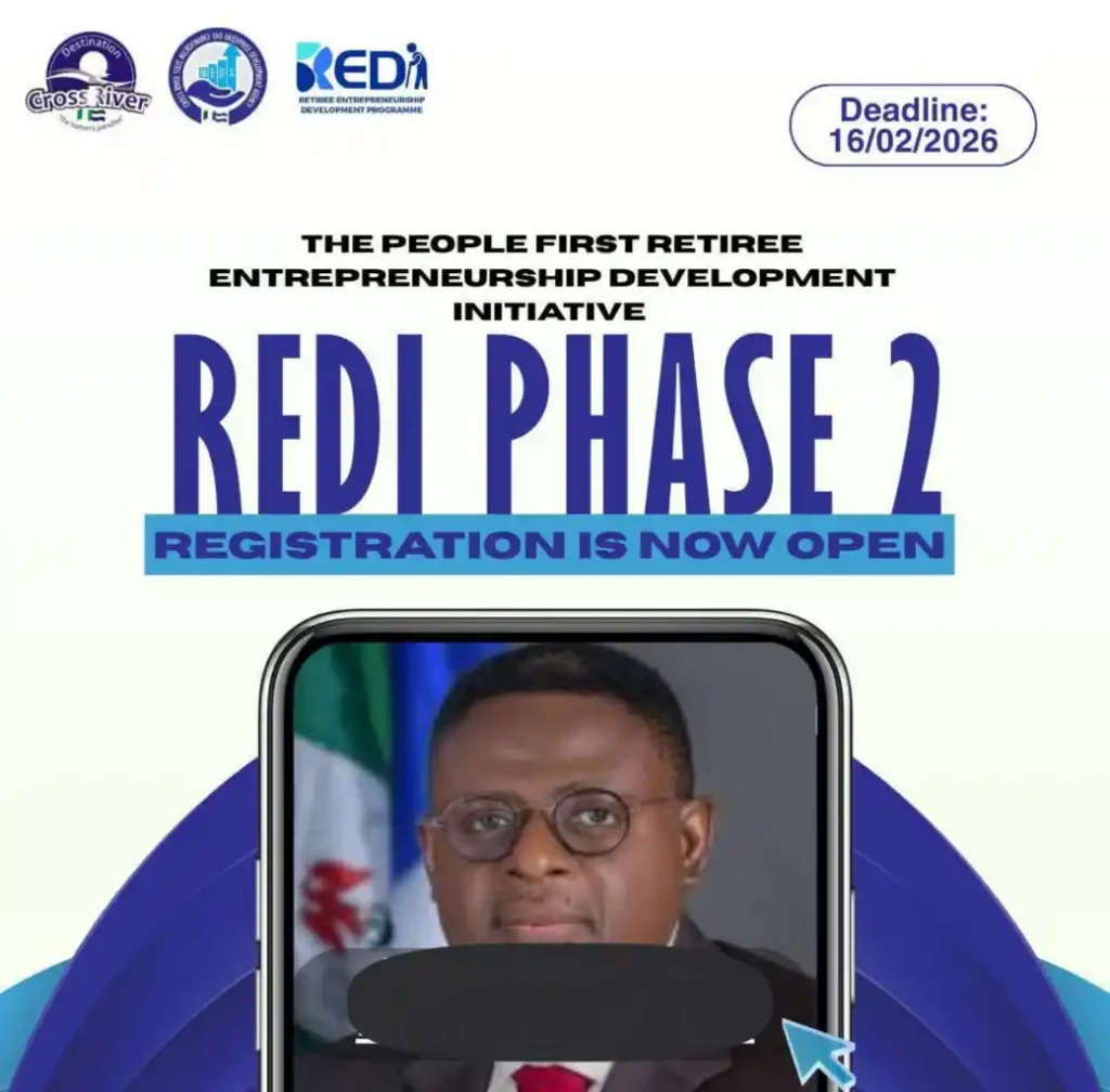 Apply: CRSMEDA REDI Phase 2 for Retirees in Cross River State