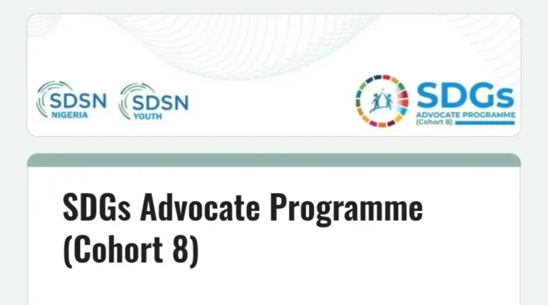 Apply: SDGs Advocate Programme (Cohort 8)