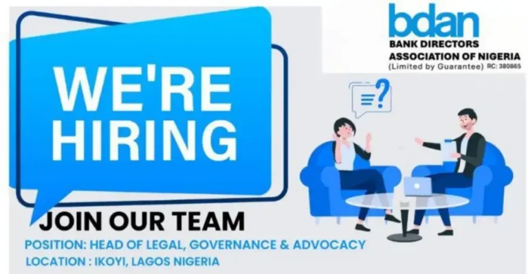 BDAN Announces Vacancy for Head of Legal, Governance and Advocacy