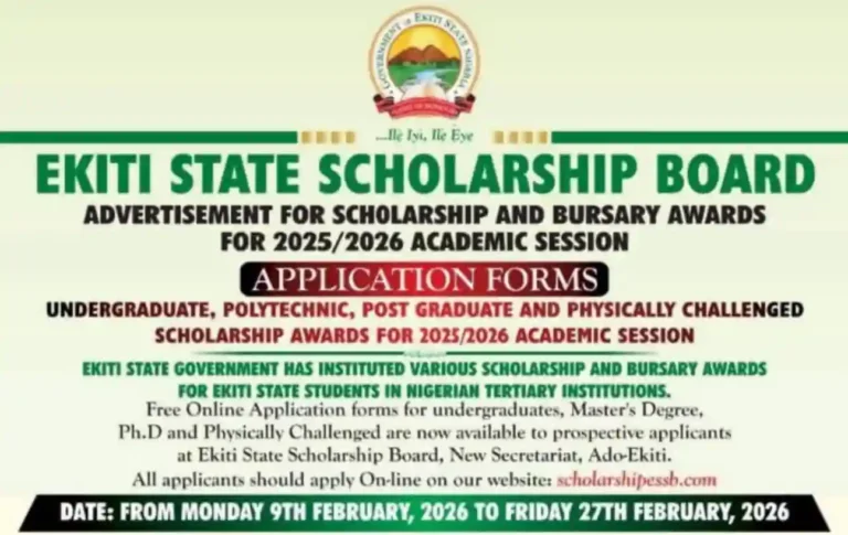Apply: Ekiti State Scholarship and Bursary Awards for 2025/2026