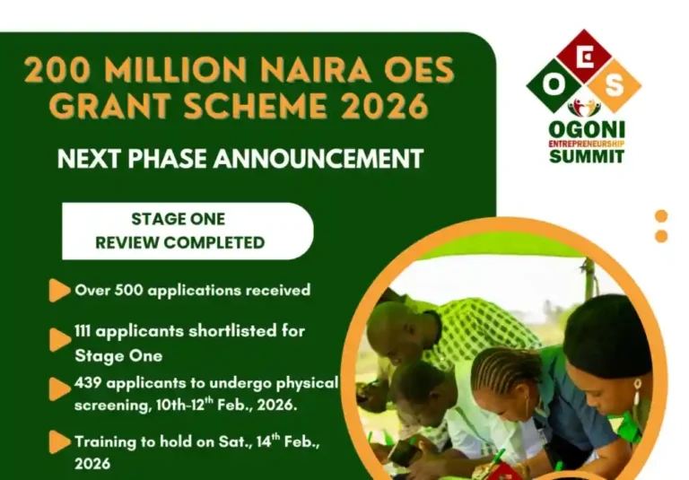 OES moves ₦200m grant to physical screening and training phase