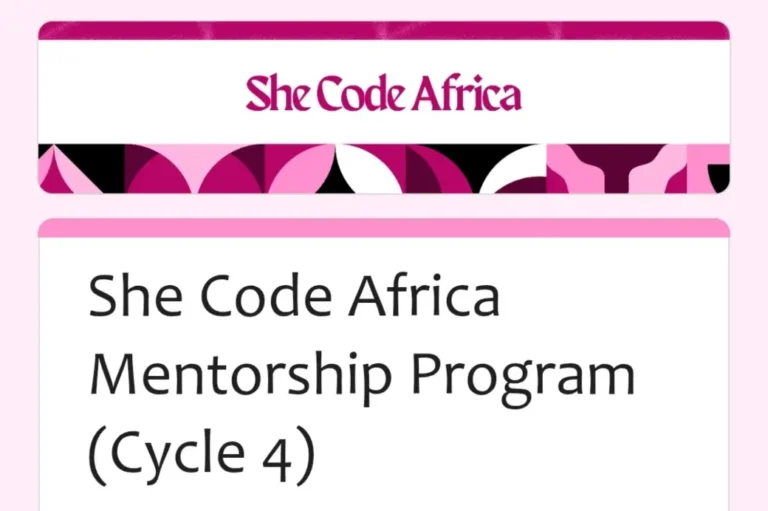 Apply: She Code Africa Mentorship Program (Cycle 4)