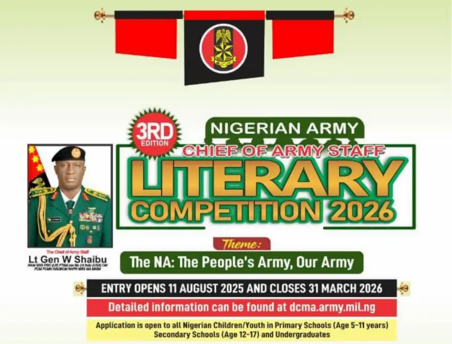 Nigerian Army COAS Literary Competitions 2026 Opens for Students