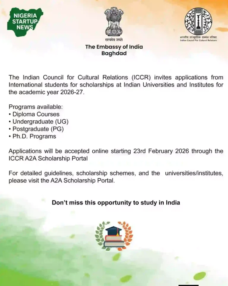 India Opens 2026/2027 Scholarship for Nigerian Students