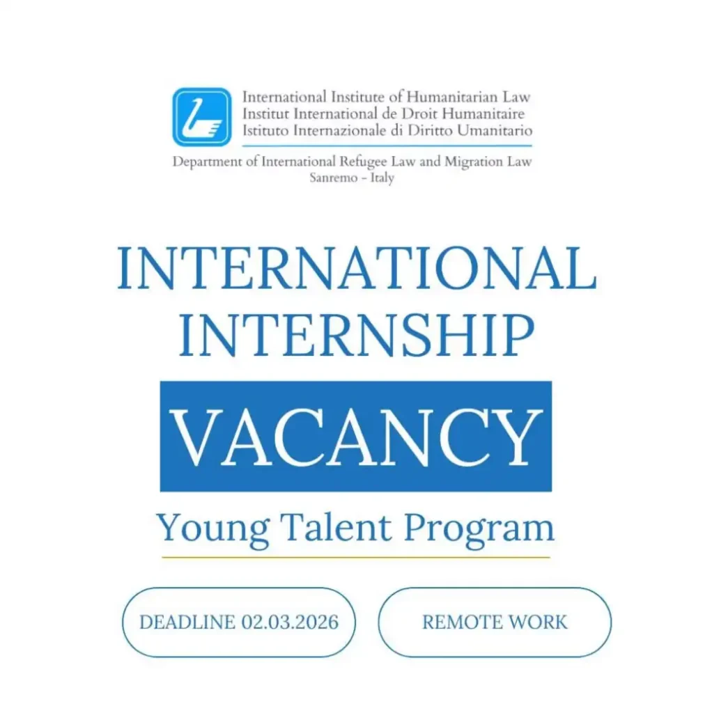 International Refugee Law Young Talent Program Internship 2026 (Remote)