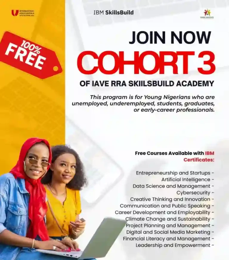 IAVE-RRA SkillsBuild Cohort 3 Application Now Open (Free Certificate)