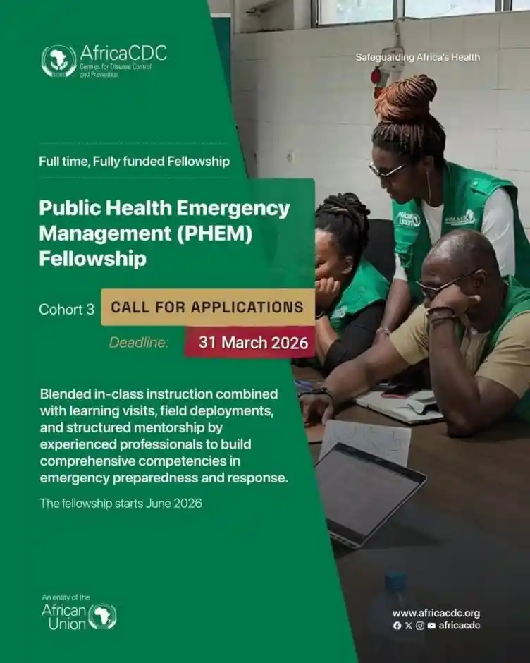 Africa CDC application for 2026 African Public Health Emergency Management (PHEM) fellowship cohort 3