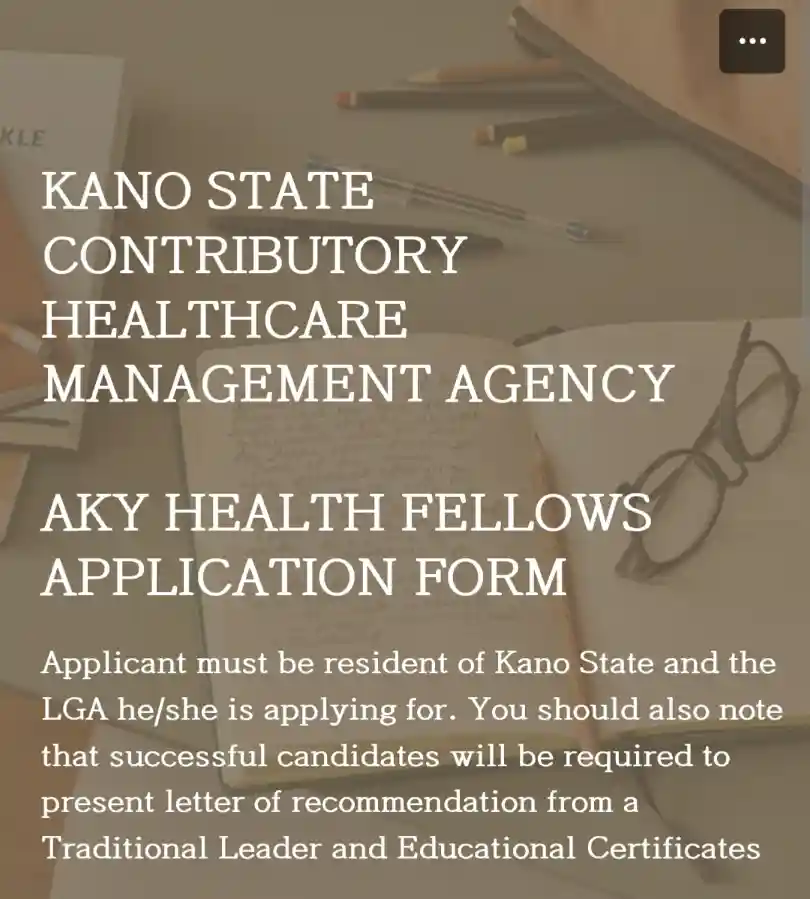 AKY Health Fellows Application for Kano Mass Health Insurance Enrolment