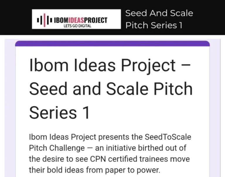 Ibom Ideas Project Opens Applications for Seed and Scale Pitch Series 1