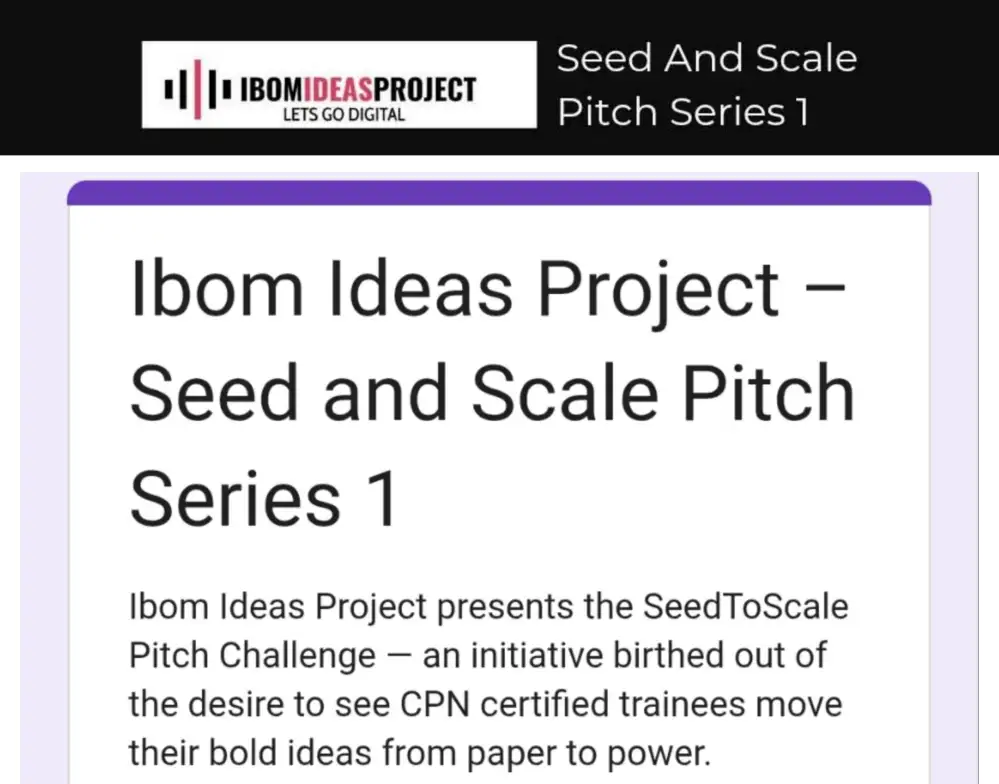 Ibom Ideas Project Opens Applications for Seed and Scale Pitch Series 1