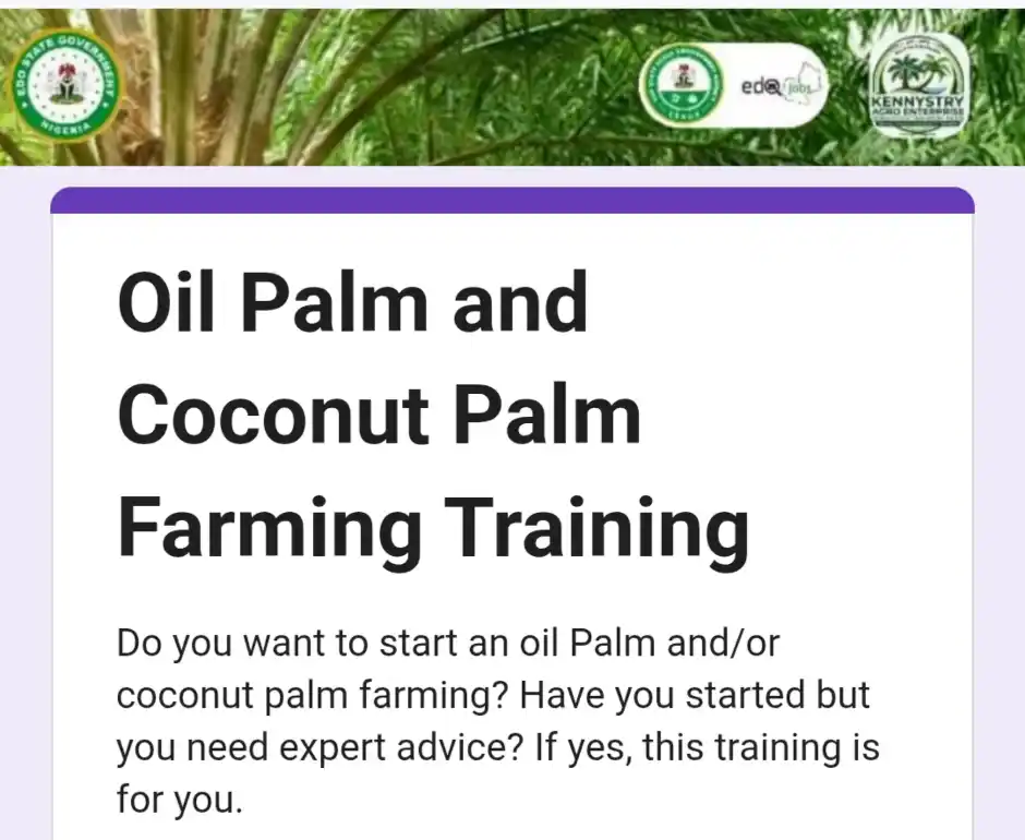 EdoJobs Announces Oil Palm and Coconut Farming Training