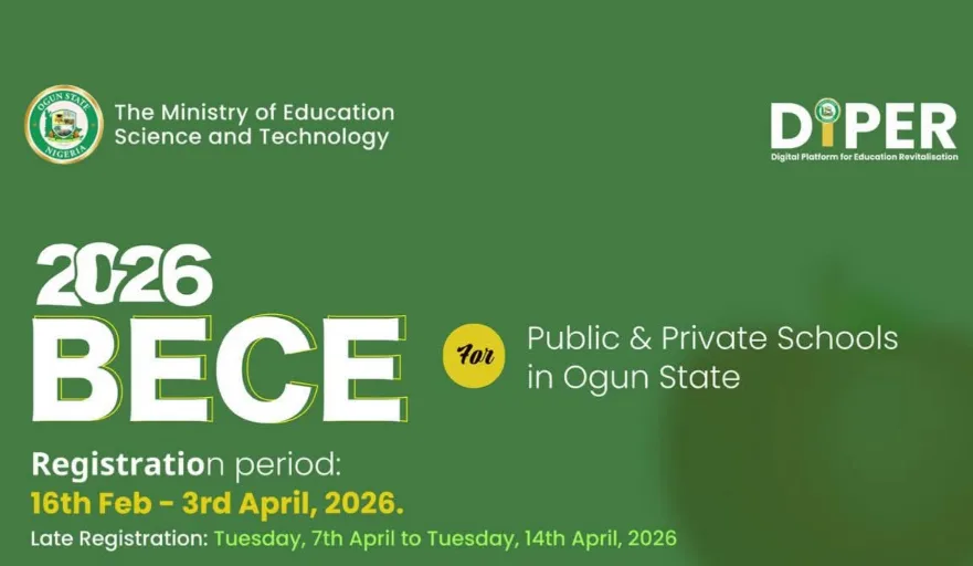 Ogun State Opens 2026 BECE Registration for Secondary Schools