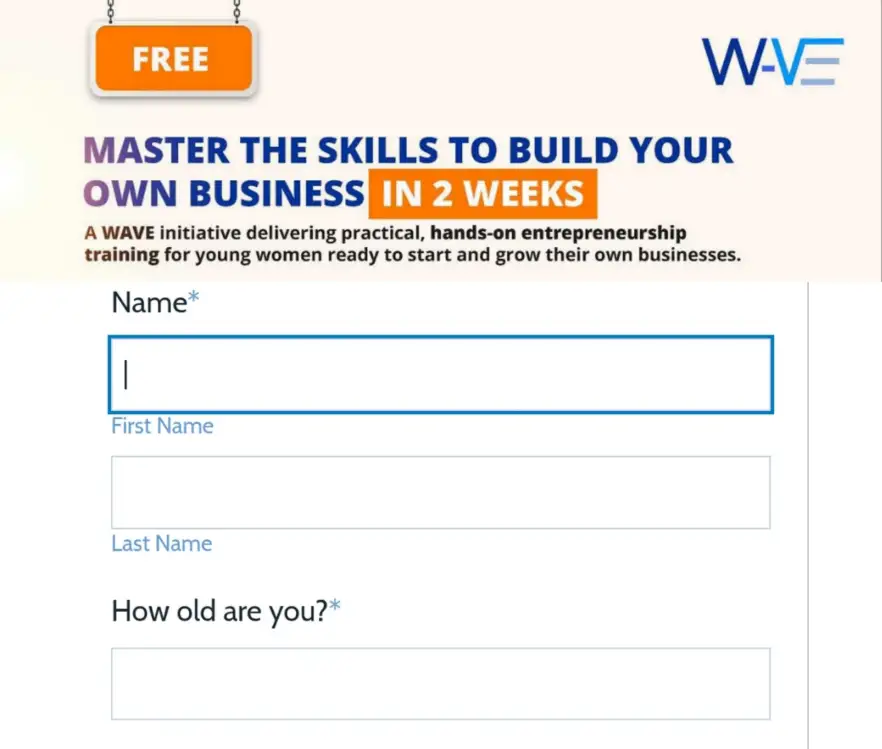 WAVE Opens Free Business Training for Young Women