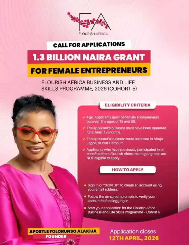 Flourish Africa opens ₦1.3 billion grant for female entrepreneurs