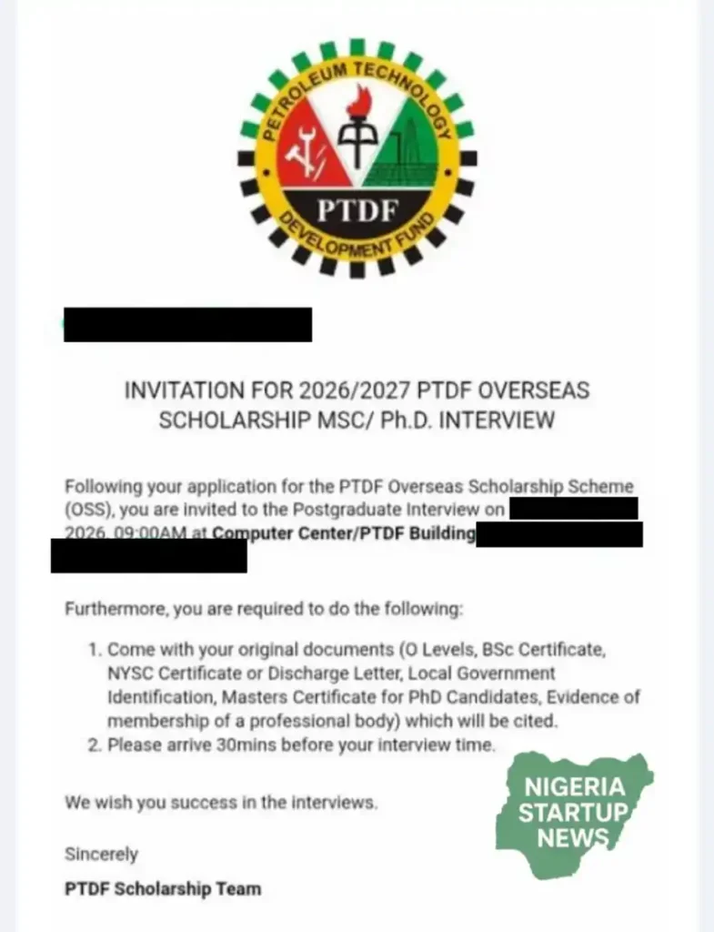 PTDF Invites Candidates for 2026/2027 Overseas Scholarship Interview