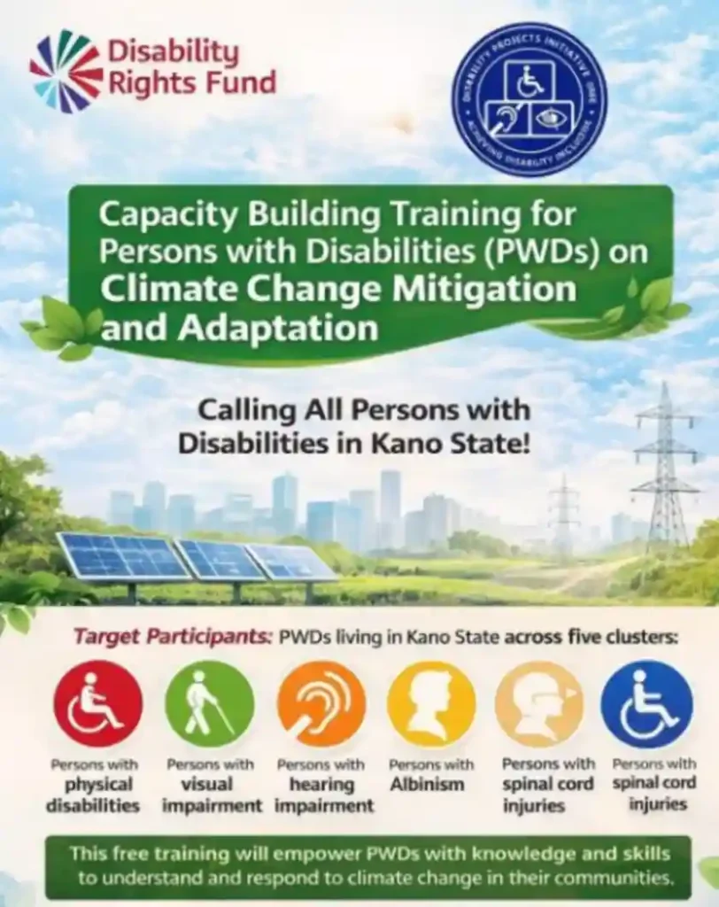 Kano Climate Change Training for Persons with Disabilities (PWDs) – Apply Now