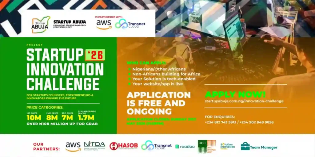 Startup Abuja Innovation Challenge 2026 (Fully Funded Opportunity)