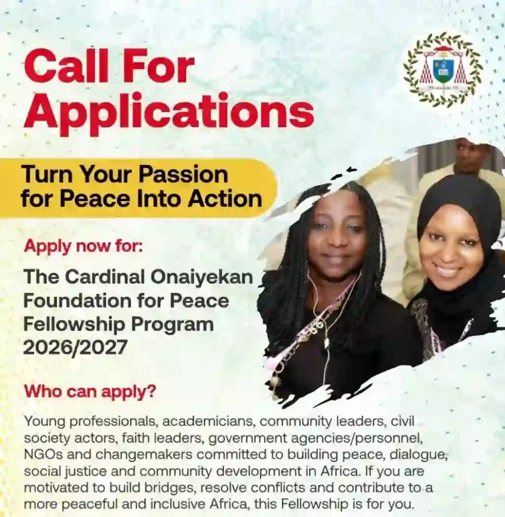 Cardinal Onaiyekan Foundation for Peace (COFP) Fellowship Programme 2026/2027