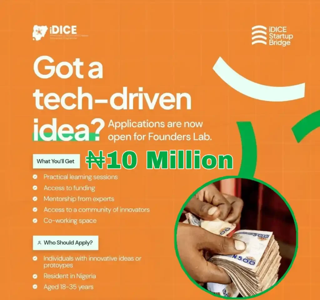 iDICE Startup Bridge 2026 for Nigerian Innovators (₦10 Million in Grants)
