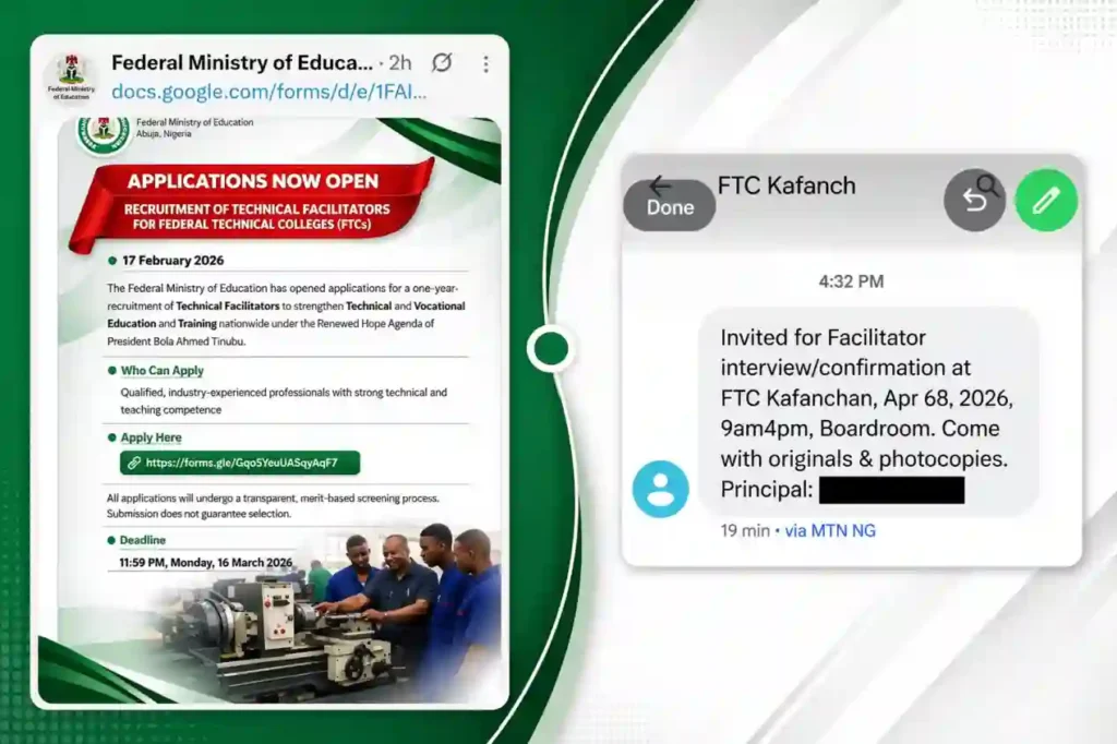 FME Technical Facilitator Applicants Receive SMS for Interview
