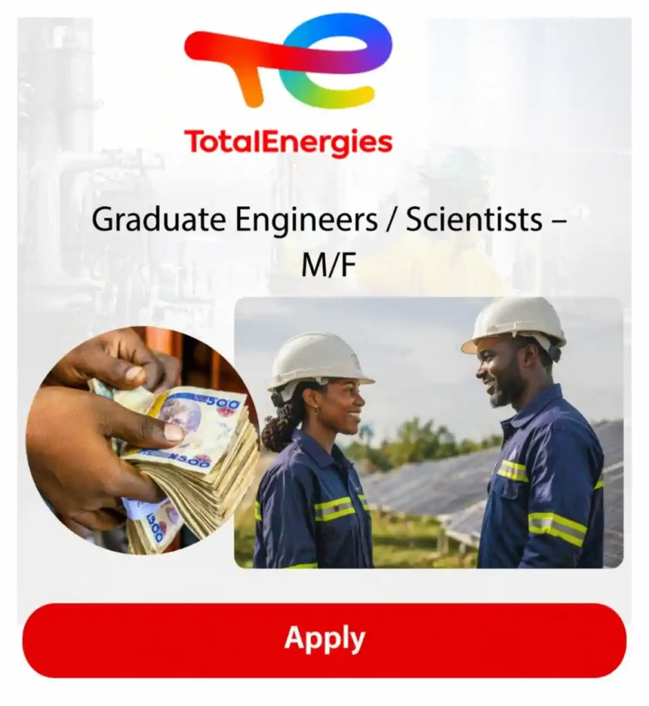 TotalEnergies Graduate Engineers / Scientists Programme 2026 in France (Fully Paid Career)