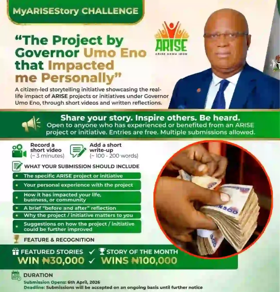 MyARISEStory Challenge 2026: Nigerians in Akwa Ibom Can Win ₦30,000–₦100,000
