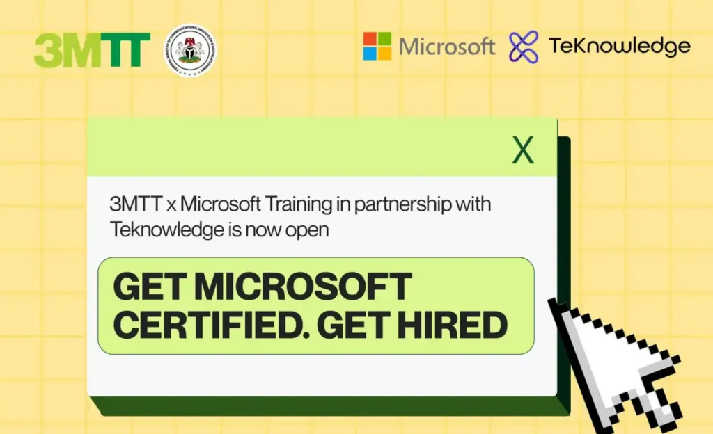 3MTT x Microsoft Skilling Programme Applications (Free Certification + Career Access)