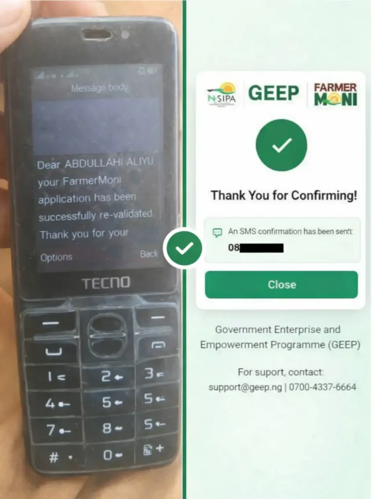 FG GEEP Loan 3.0 revalidation for shortlisted FarmerMoni applicants