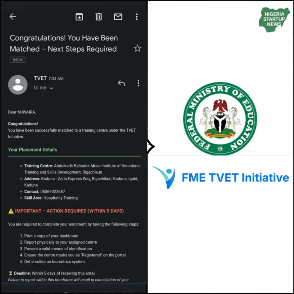 FG begins match placement of TVET applicants into training centres