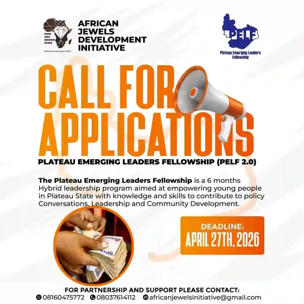Call for Applications: Plateau Emerging Leaders Fellowship (PELF) 2026