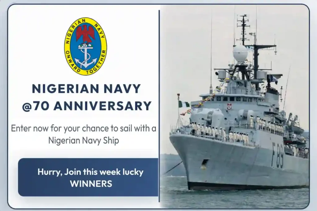 Nigerian Navy opens raffle portal for Nigerians to sail aboard warship