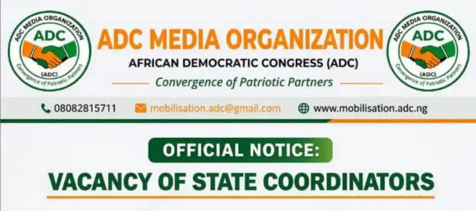 ADC Media Organisation announces vacancies for state coordinators