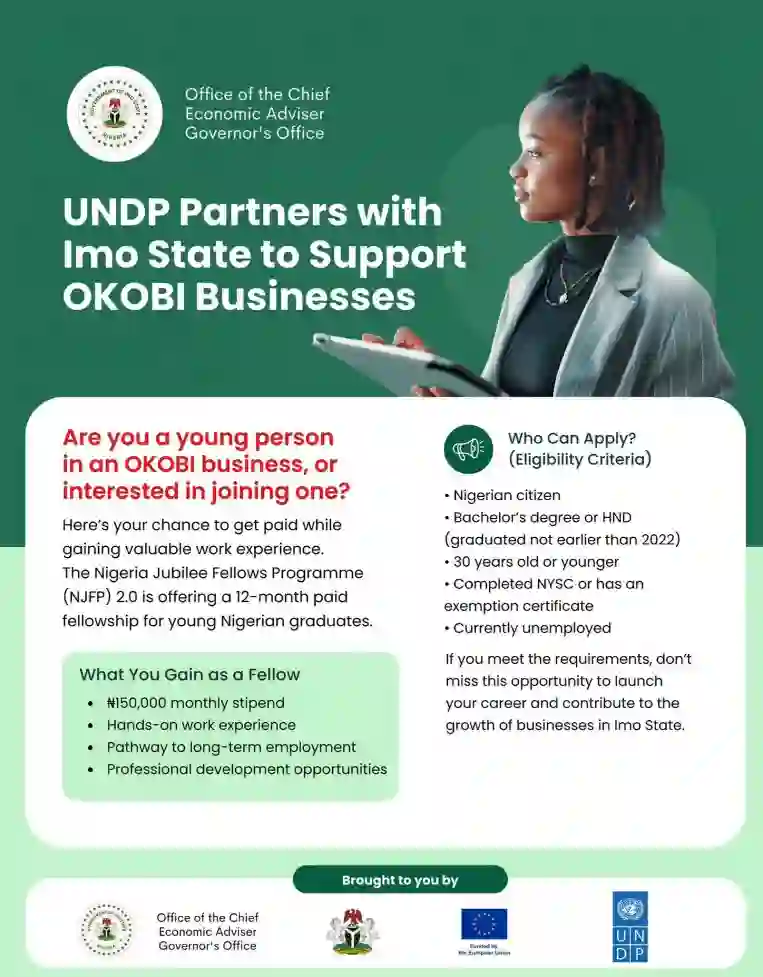 Apply for Imo State NJFP 2.0 Fellowship Offering ₦150,000 Monthly Stipend