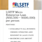 Apply for LSETF MSME Loans Programme 2026 for Lagos Businesses (₦50,000–₦5,000,000)