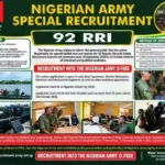 Apply: Nigerian Army Special Recruitment for 92 RRI