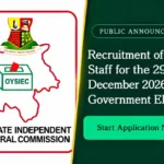 Apply for OYSIEC Ad Hoc Staff Recruitment 2026 for Election